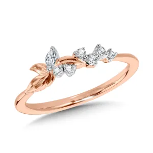 10K Rose Gold Scattered Diamond Constellation Band