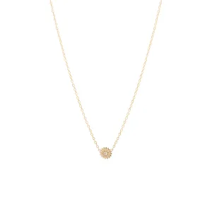 14k Diamond Itty Bitty Flower Necklace