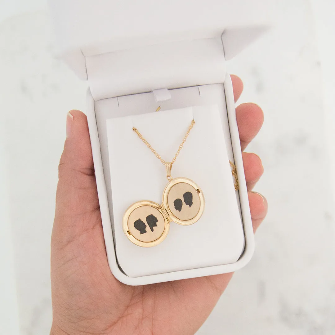 14K Gold Filled Large Silhouette Locket