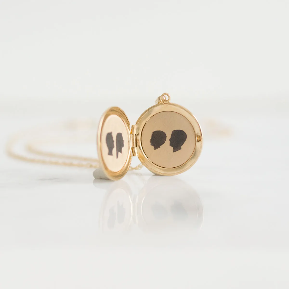 14K Gold Filled Large Silhouette Locket