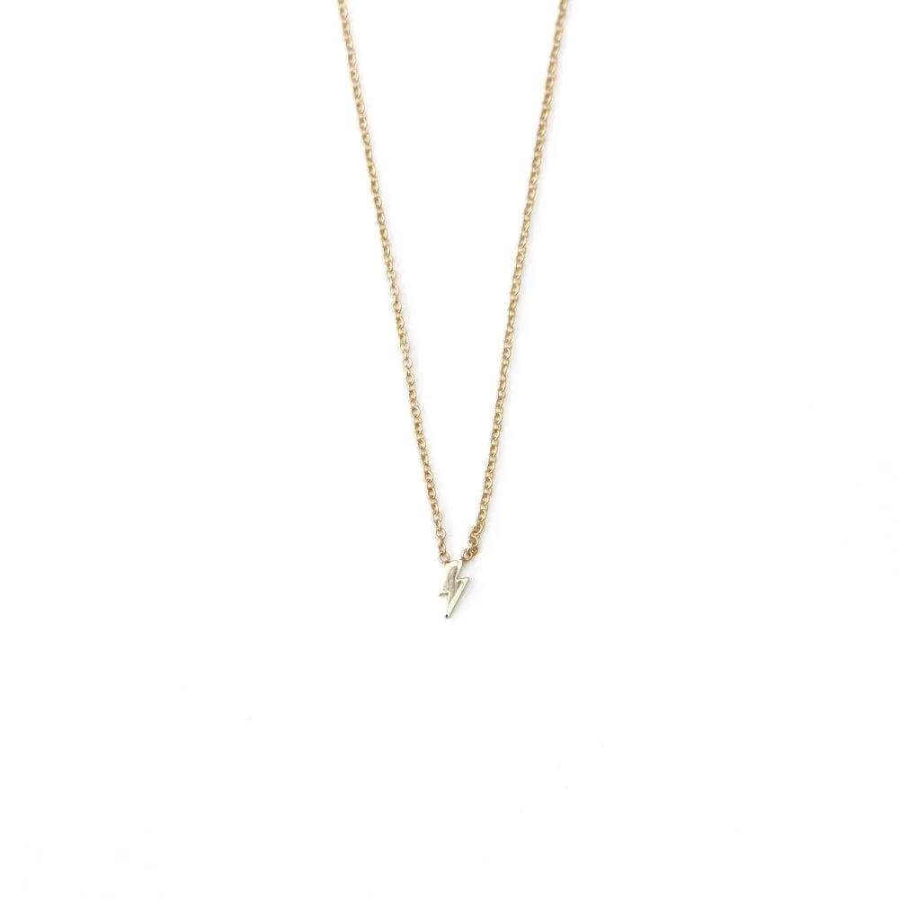 14k Gold Itty Bitty Lightning Bolt Necklace