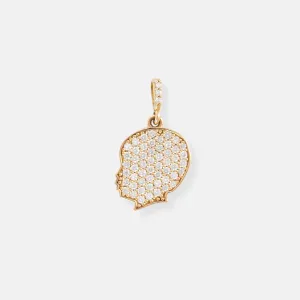 14K Gold Pavé Diamond Silhouette Charm