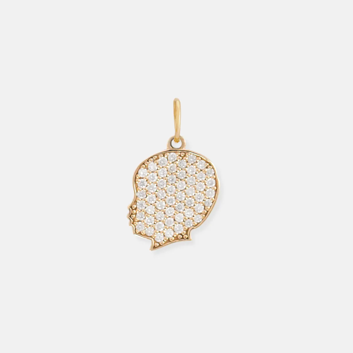 14K Gold Pavé Diamond Silhouette Charm