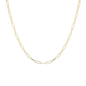 14k Gold Small Paperclip Chain Necklace