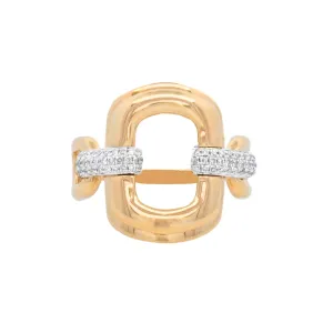 14K Yellow Gold 0.20ct. Diamond Paperclip Fashion Ring