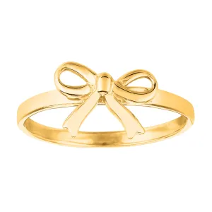 14K Yellow Gold Bow Design Ring, Size 7