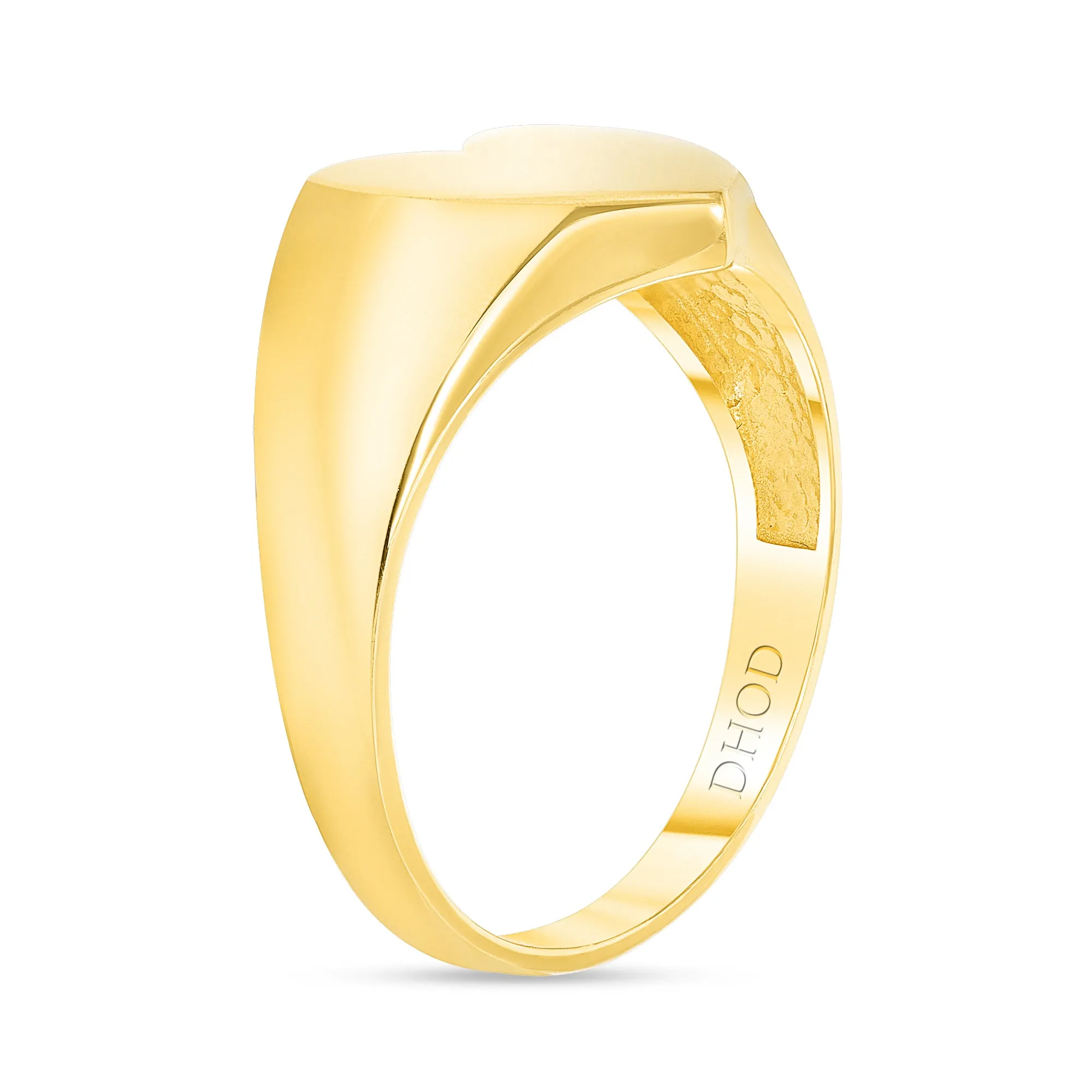 14K Yellow Gold Heart Signet Ring