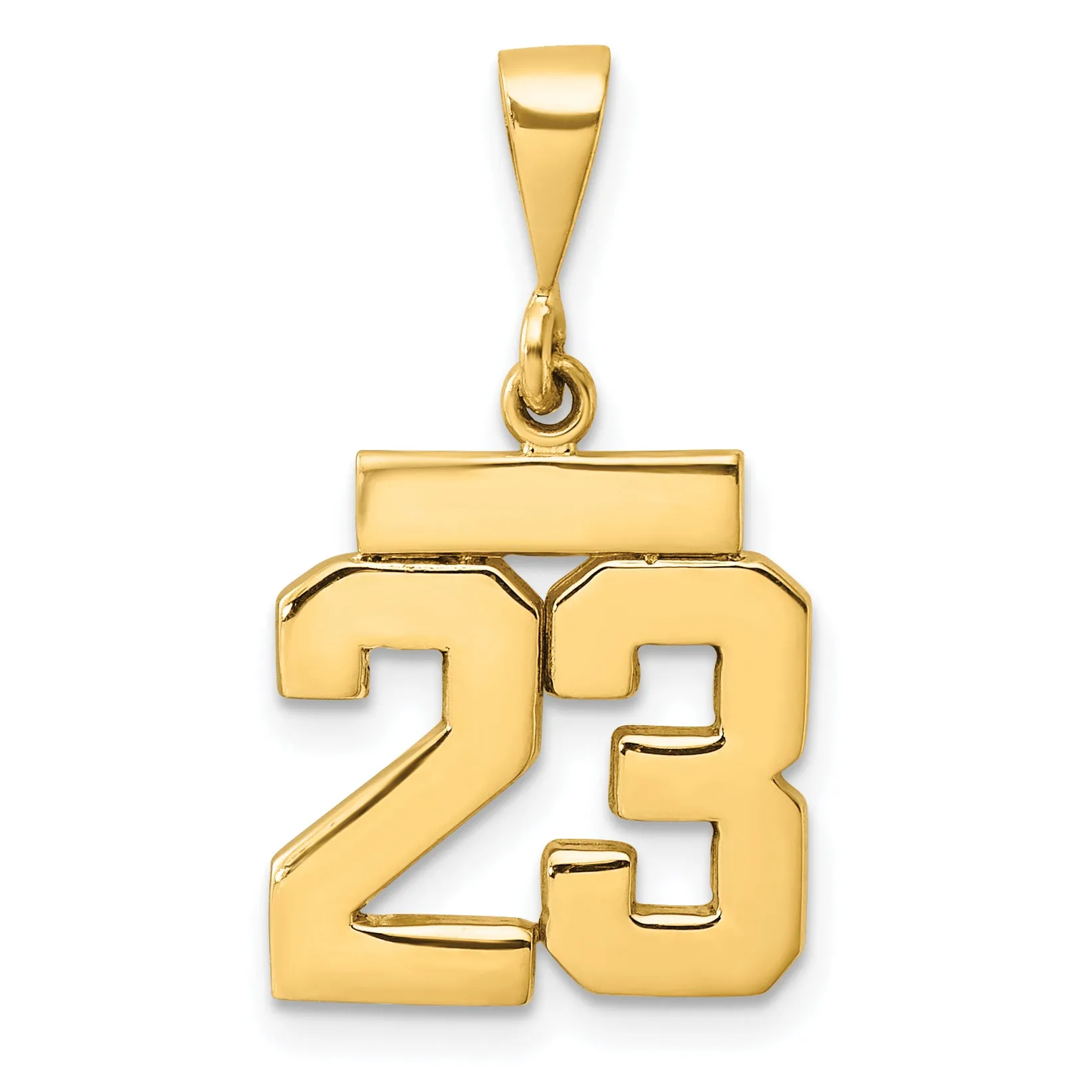 14k yellow gold small polished number 23 charm