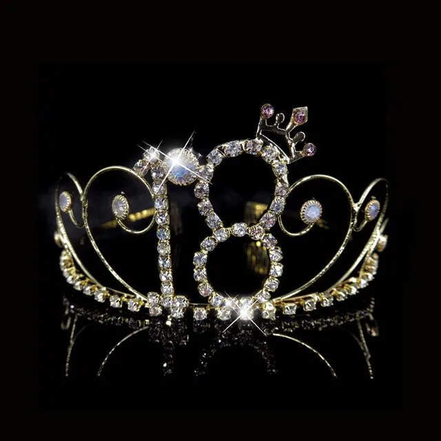 16/18 Years Birthday Crystal Tiaras and Crowns HairBands Girls Party Hair Accessories Princess Hair Jewelry