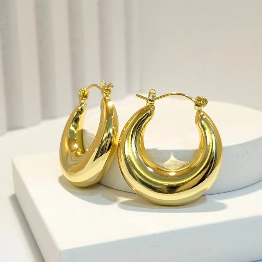 18k Gold Plated Anti Tarnish Water Proof Circular Loops Earring