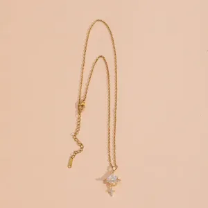 18K Gold Plated Simple Style Shiny Star Necklace