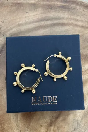 18K Josie Bead Hoop Earrings