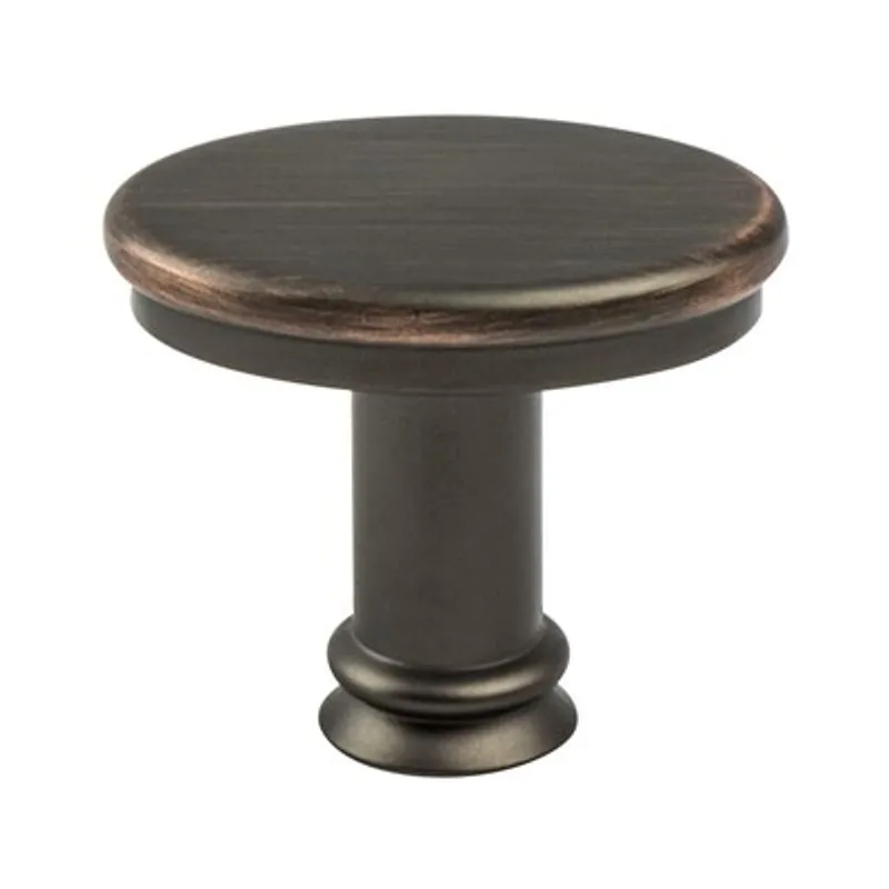 1" Wide Transitional Modern Classic Oval Knob in Verona Bronze from Dierdra Collection