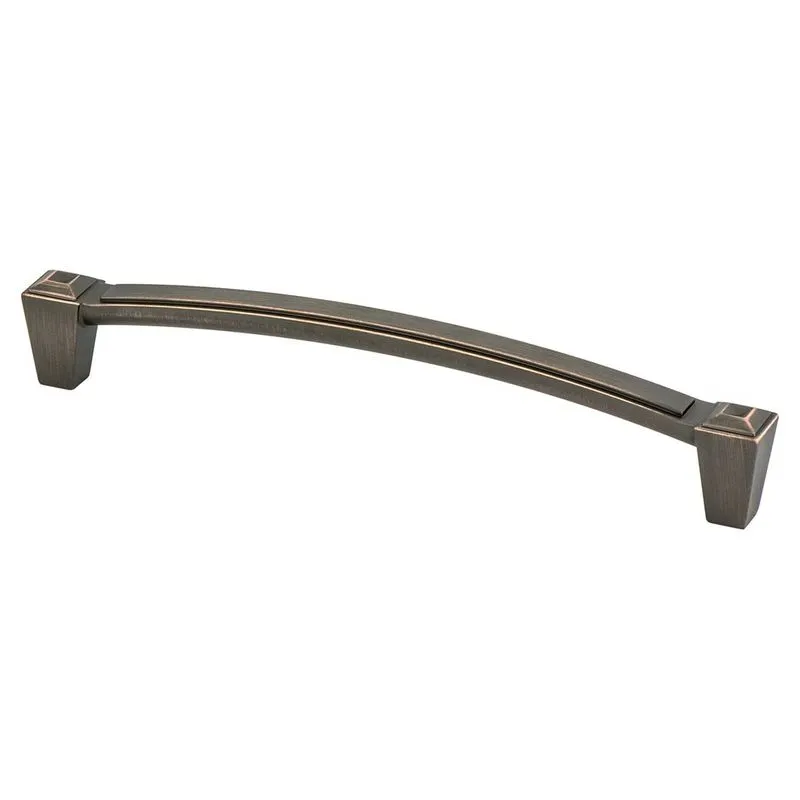 6.88" Transitional Modern Tapered Cube Bar Pull in Verona Bronze from Connections Collection