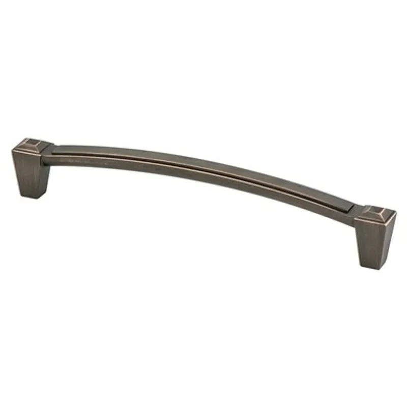 6.88" Transitional Modern Tapered Cube Bar Pull in Verona Bronze from Connections Collection