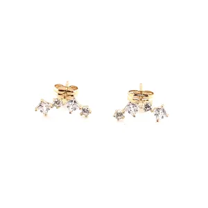 9ct Yellow Gold Mixed Cut CZ Earrings