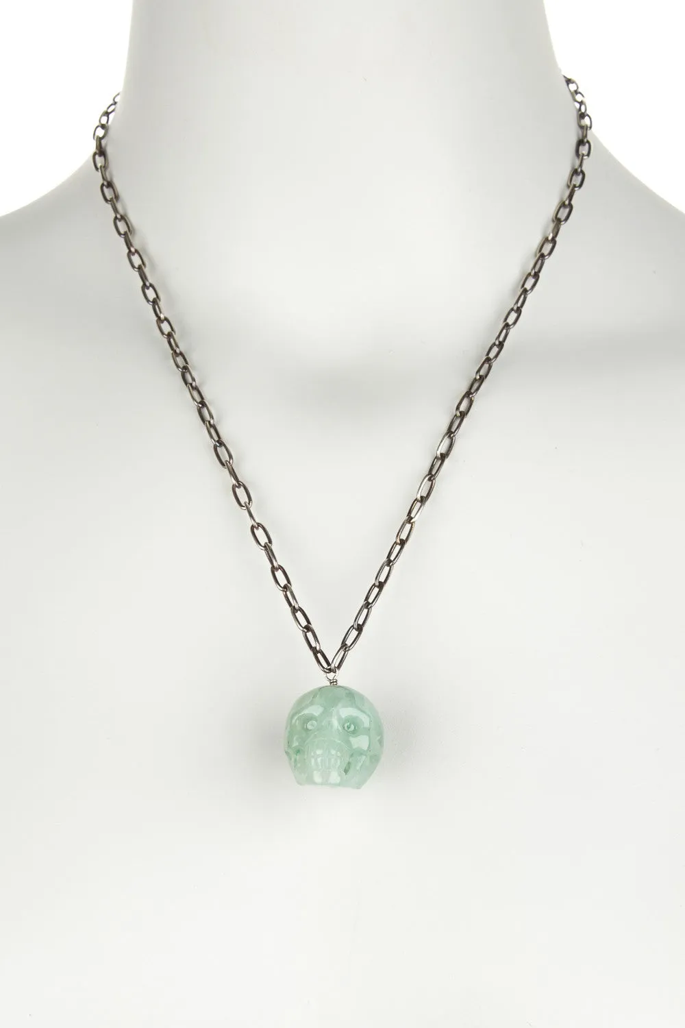 Adventurine Quartz Skull Necklace