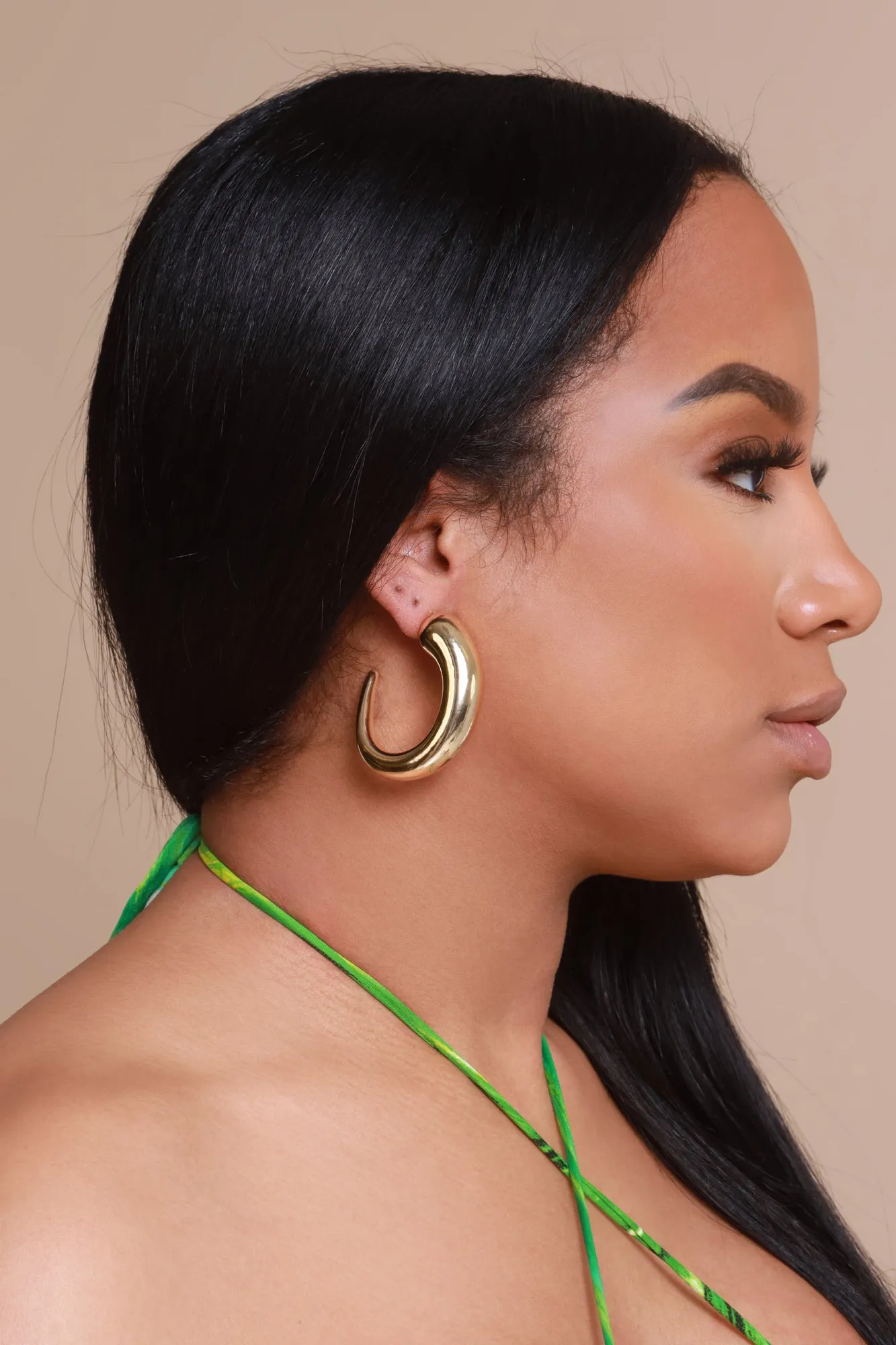 All That Jazz Half Hoop Earrings - Gold