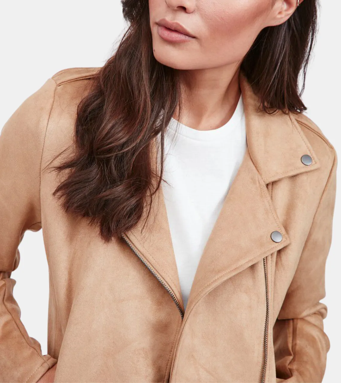 Alora Women's Beige Leather Jacket