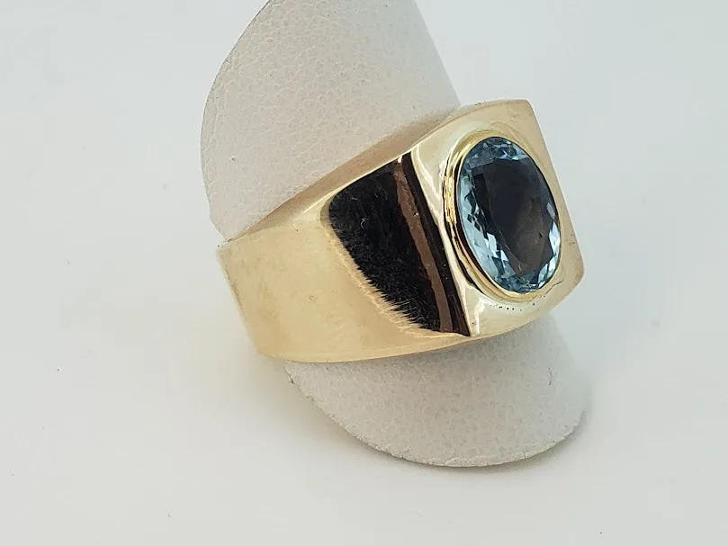 Big Bold Blue Topaz Ring - Estate Prices