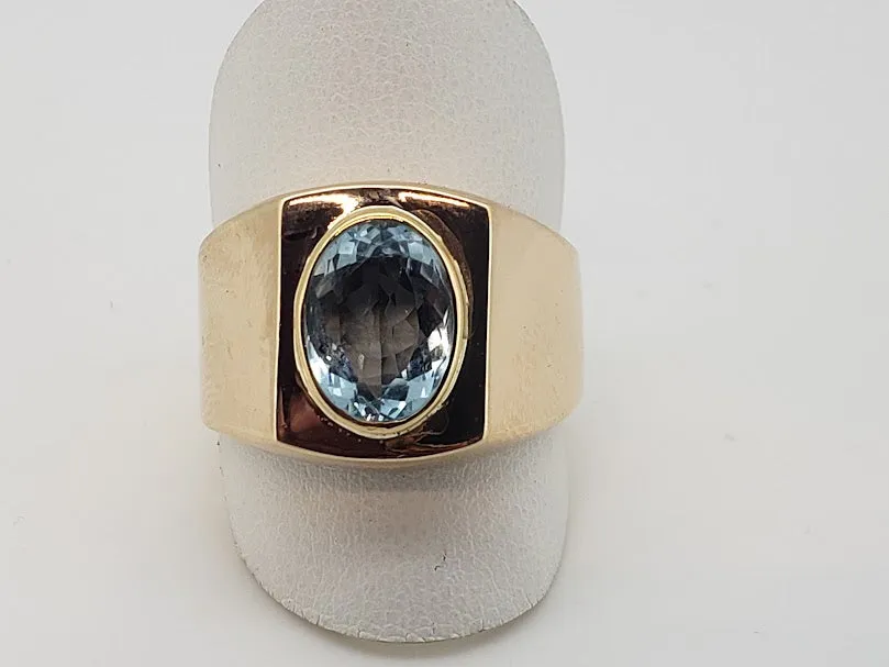 Big Bold Blue Topaz Ring - Estate Prices