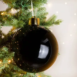 Black Shiny Large Bauble - 20cm