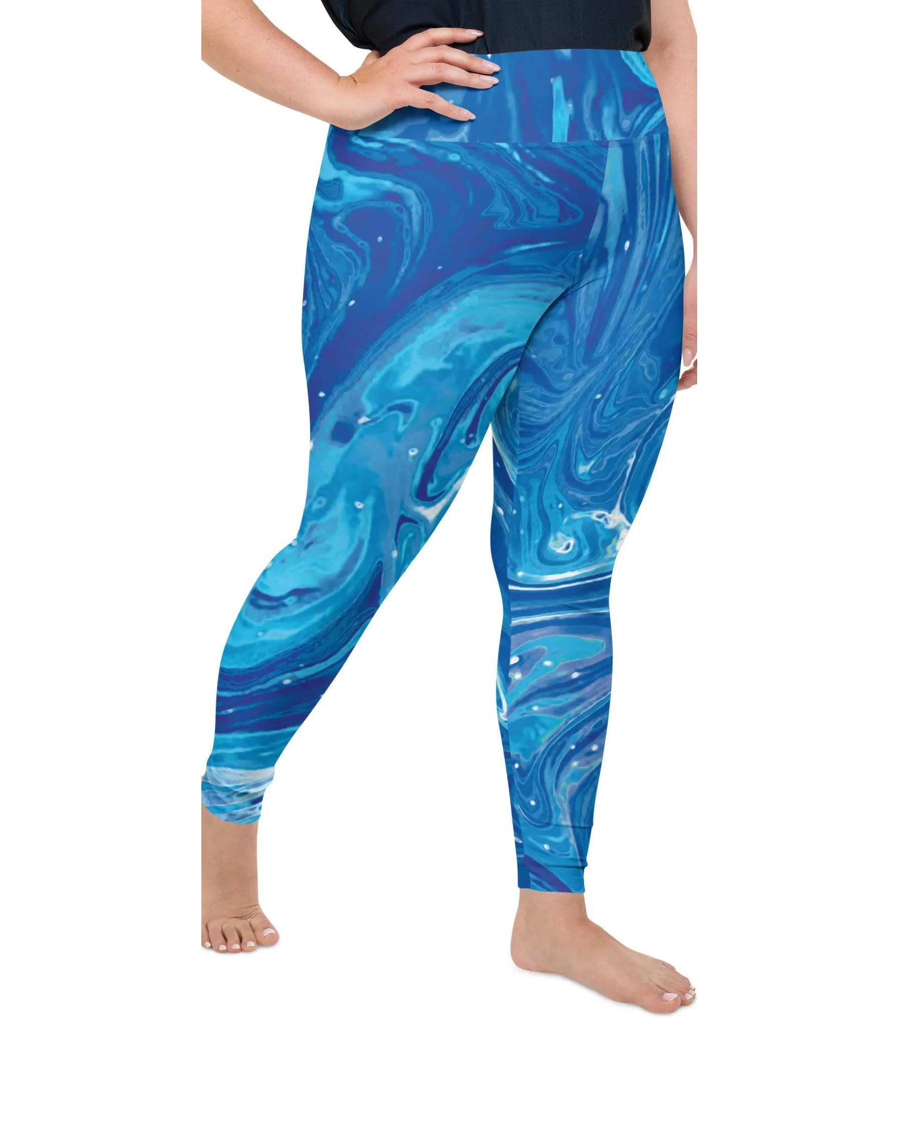 Blue Swirl Plus Size Leggings