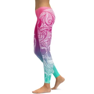 Bright Ornamental Skull Leggings