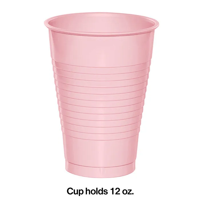 Bulk Classic Pink 12 oz Plastic Cups (240 per Case)