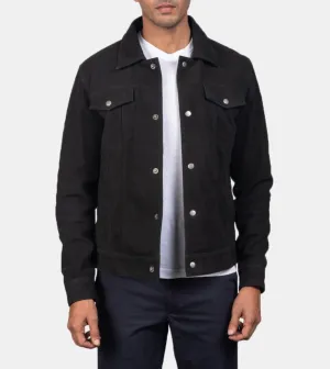 Carveth Men's Black Suede Leather Jacket