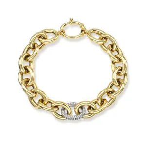 Chunky Round Diamond Pavé Link Bracelet