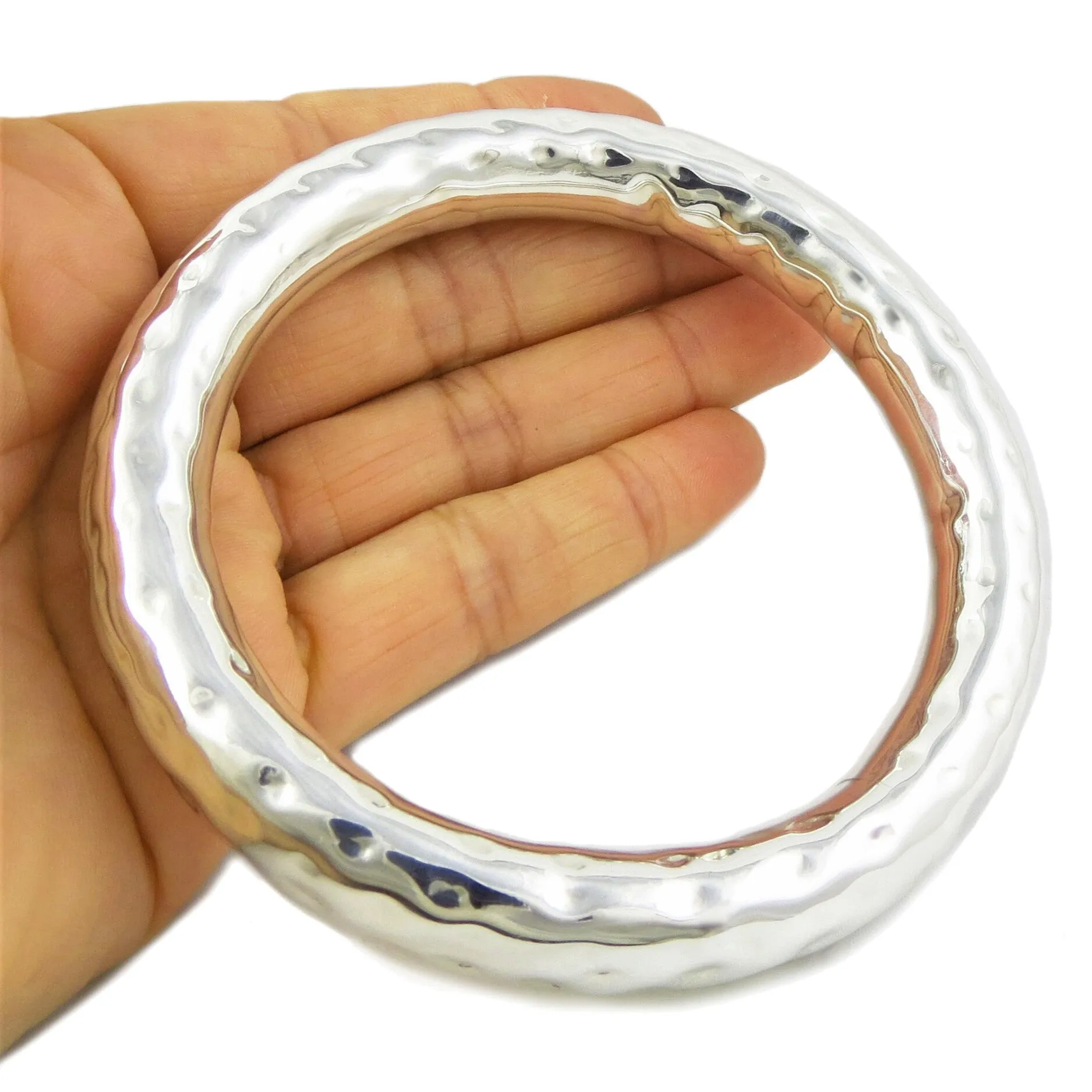 Chunky Sterling Silver Bangle for Women