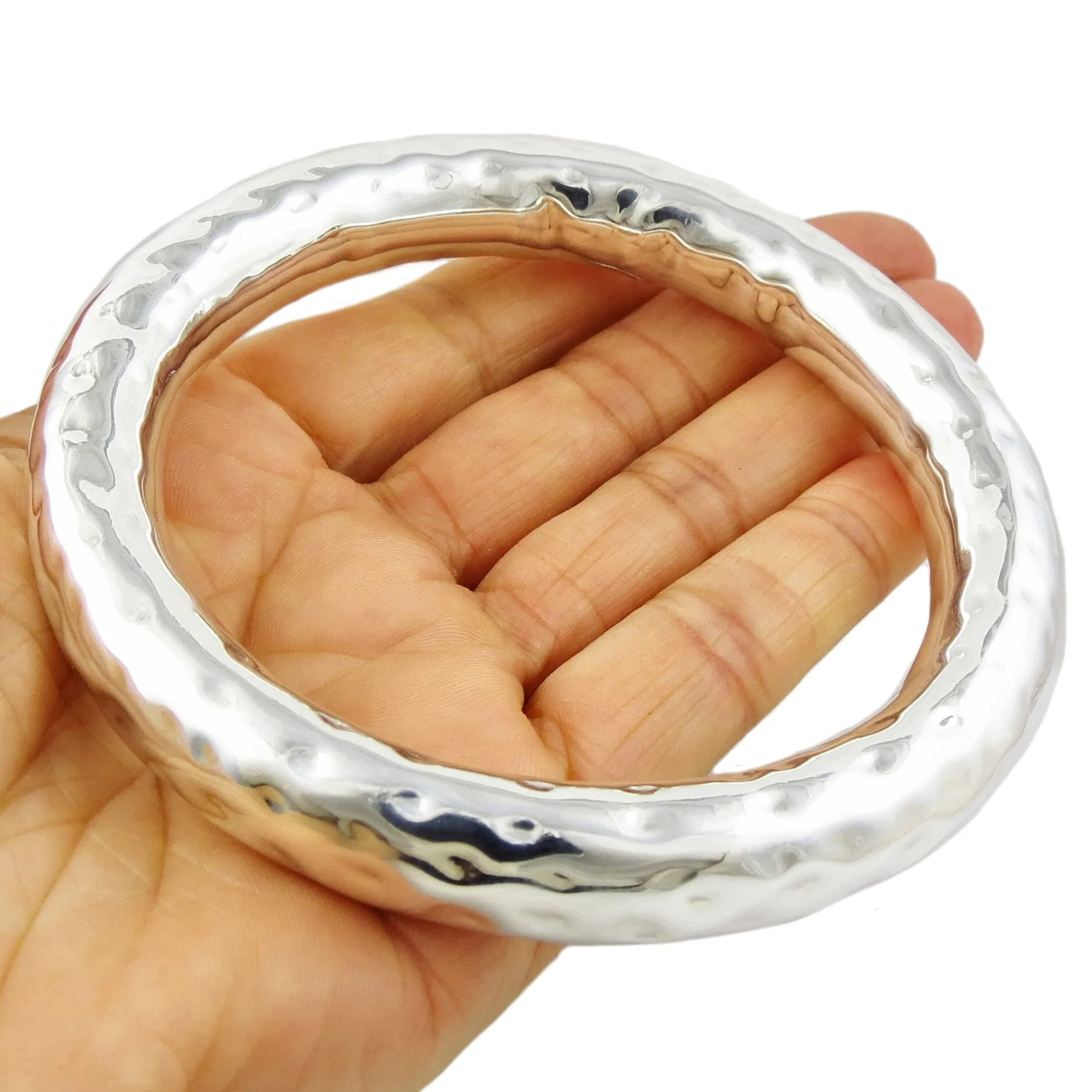 Chunky Sterling Silver Bangle for Women