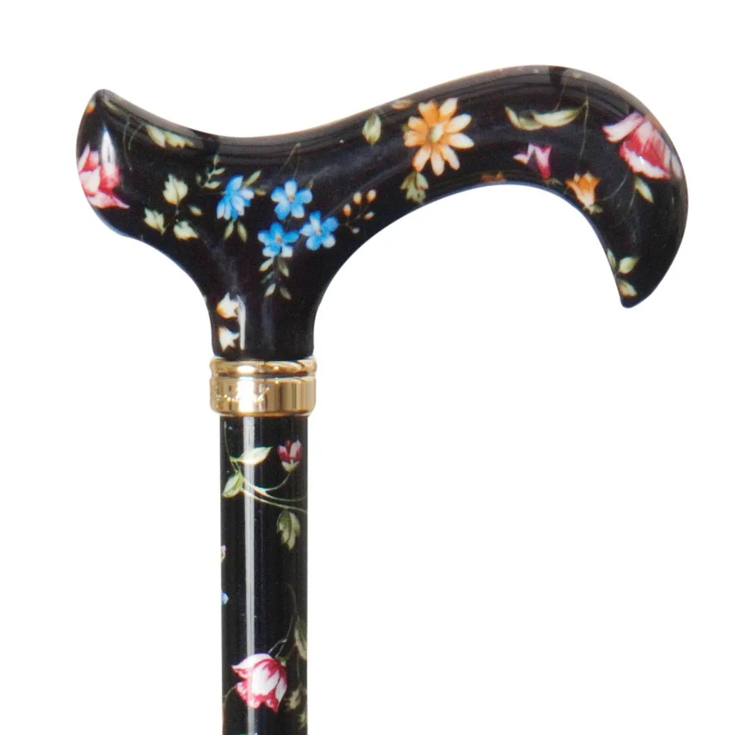 Classic Canes Tea Party Derby Cane Black Floral