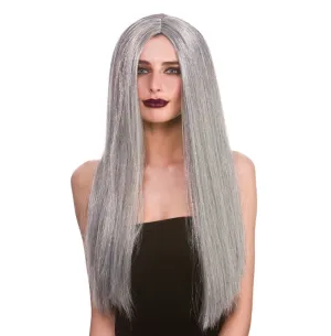 Classic Long Dark Grey Wig Stylish Hair Accessory