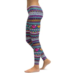 Colorful Aztec Pattern Leggings