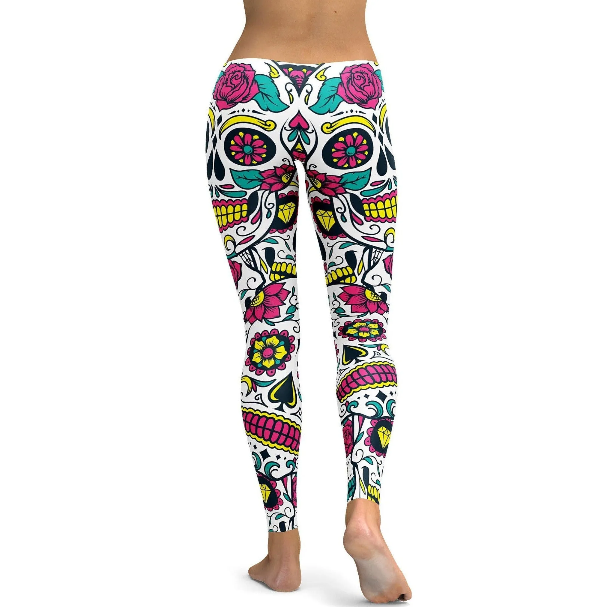 Colorful Sugar Skull Leggings