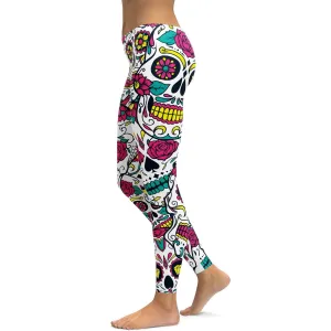 Colorful Sugar Skull Leggings