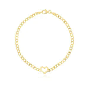 Curb Heart Bracelet