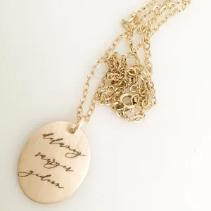 Cursive Oval Necklace