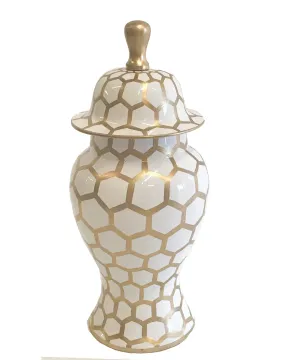 Dana Gibson Gold Mesh Ginger Jar