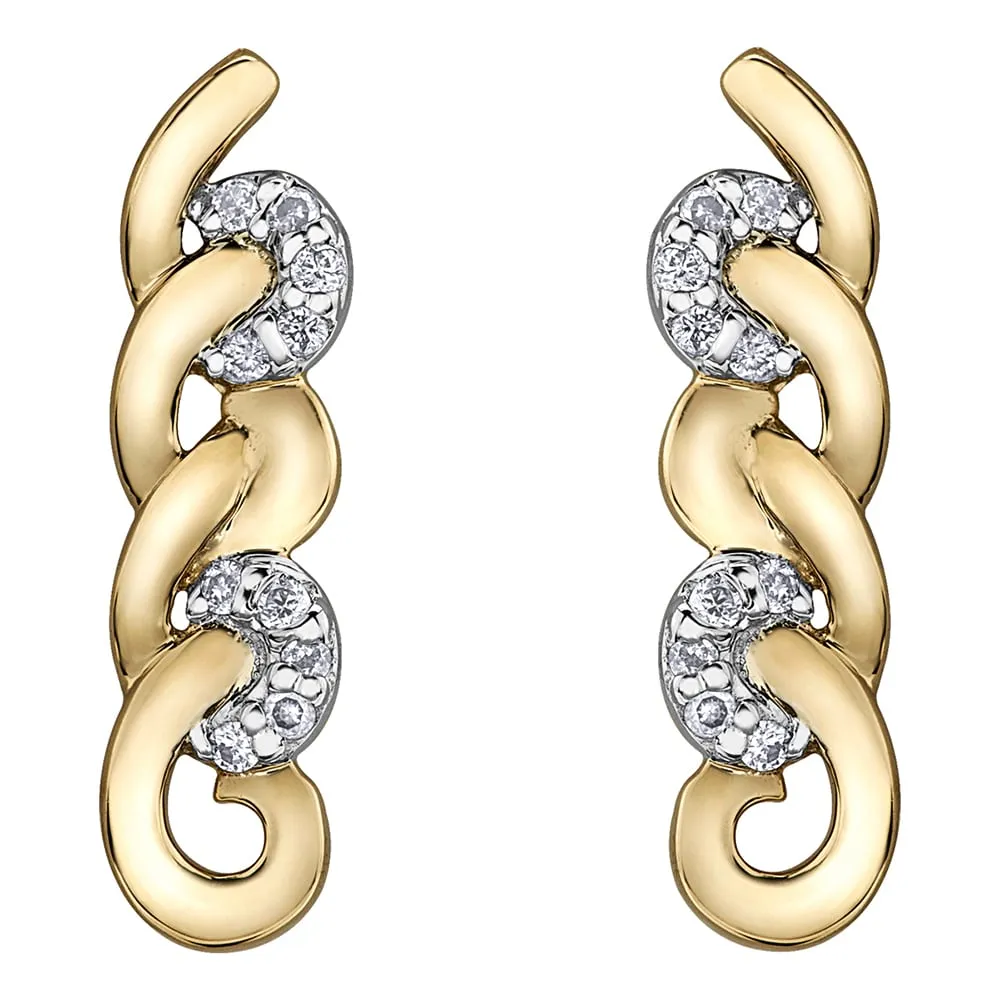 Diamond and Gold Loop Earrings