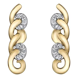 Diamond and Gold Loop Earrings