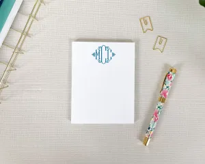 Elegant Three Initial Monogram Notepad