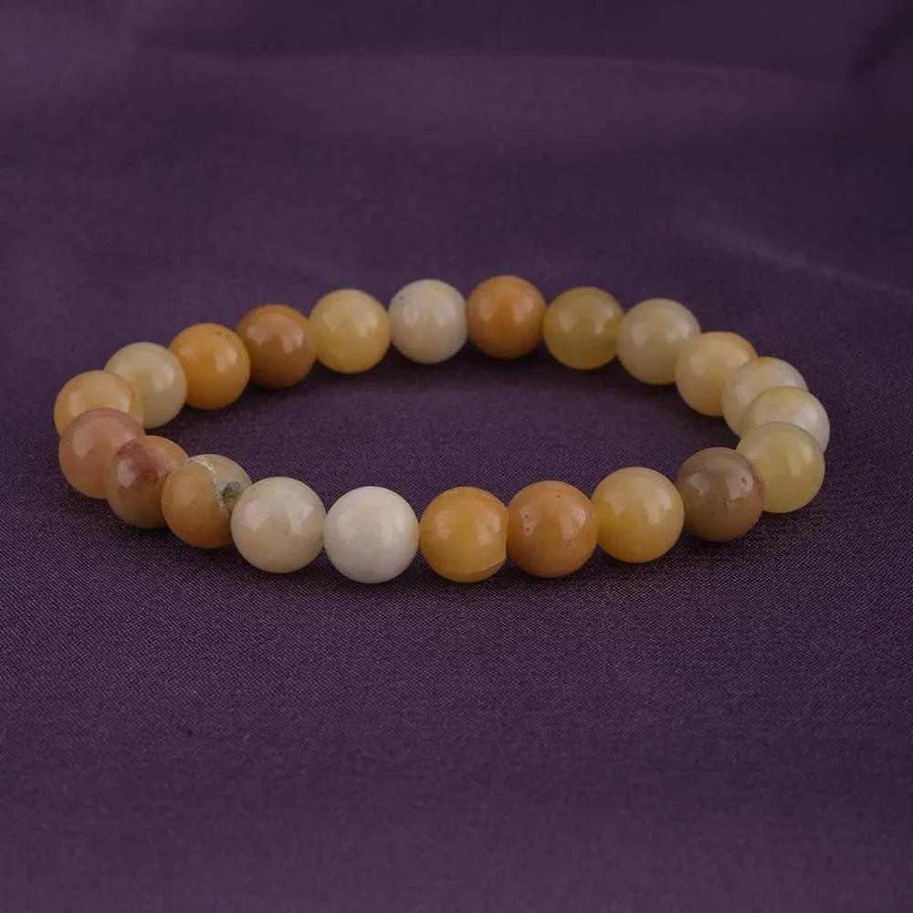 Elegant Yellow Jade Bead Bracelet