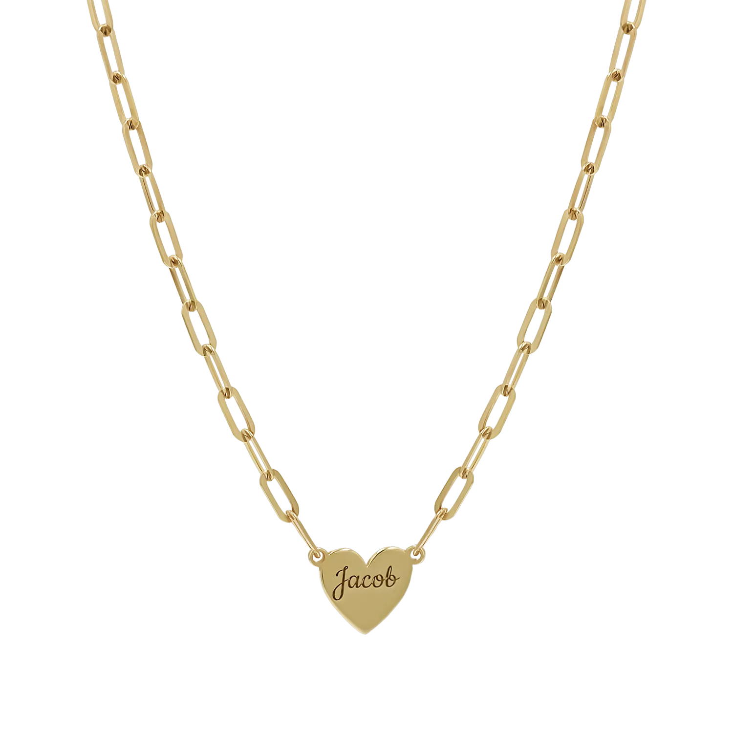 Engravable Multi Heart Paper Clip Necklace