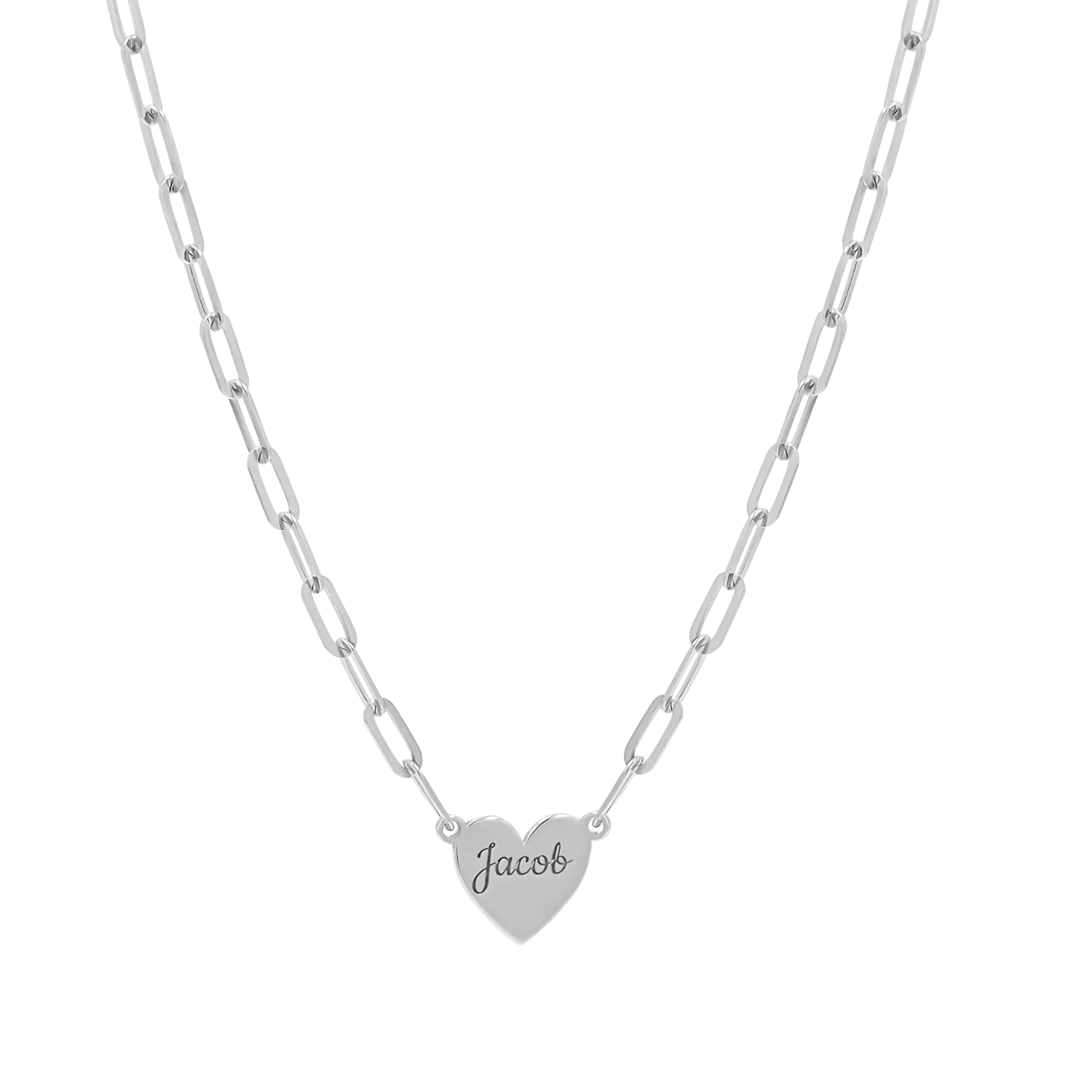 Engravable Multi Heart Paper Clip Necklace