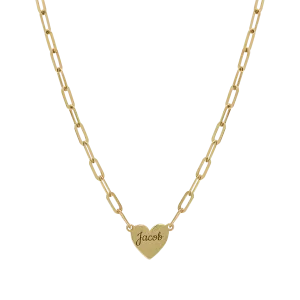 Engravable Multi Heart Paper Clip Necklace