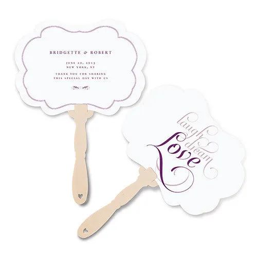 Expressions Personalized Hand Fan Red Text With White Background