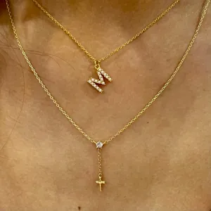 Faithful Roads Simple Cross Gold Necklace